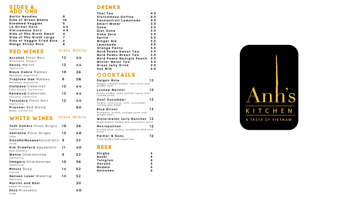 Anh's Kitchen Menu - Image 3